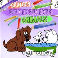 Karikatür Boyama İçin Çocuklar Hayvanlar