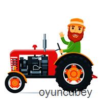Karikatür Çiftlik Traktör