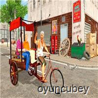 Simulador De Conducción De Rickshaw De Ciclo Público De La Ciudad