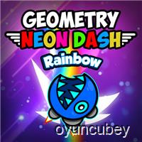 Geometrie Neon- Strich Regenbogen