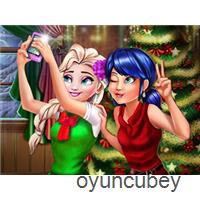 Ladybug Y Elsa Navidad Selfie