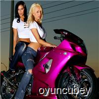 Motorrad Und Mädchen Folie 2
