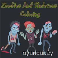 Zombies And Skeletons Coloring