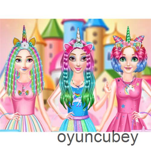 Princesses Rainbow Unicorn Hair Salon Game | Play Free Dress Up Games